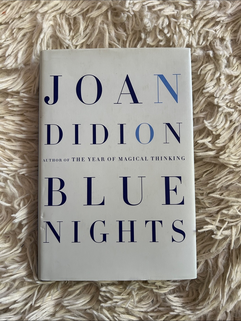 Joan Didion "Blue Nights" Hardcover - Blue & White